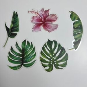 Grands stickers transparents tropicaux