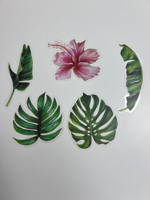 Grands stickers transparents tropicaux