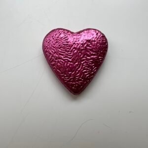 Embellissement coeur rose fuschia moyen