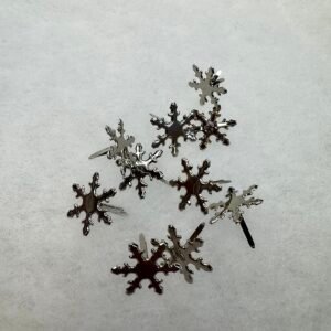 Attaches parisiennes flocons argentés