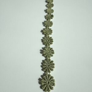 Fleurs brodées kaki