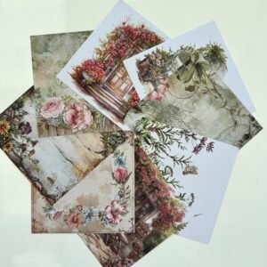 PAPIER 15X15 JARDIN BUCOLIQUE