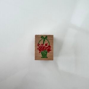 TAMPON BOIS PANIER FLEURI