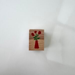 TAMPON BOIS VASE FLEURI