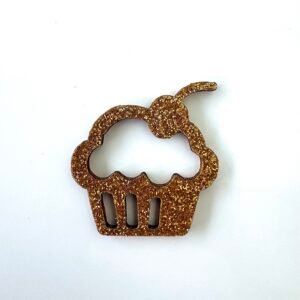 Sujet bois cupcake à paillette