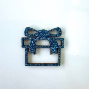 Sujet bois cadeau à paillette