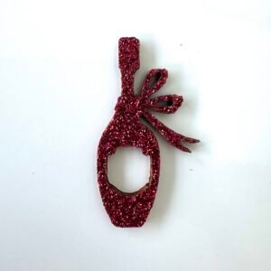 Sujet bois bouteille à paillette