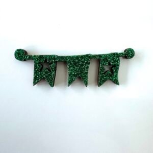 Sujet bois fanion à paillette