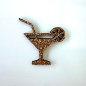 Sujet bois cocktail à paillette