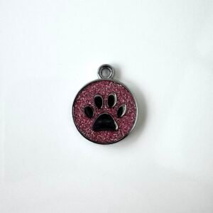 Breloque patte rose