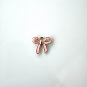 Breloque nœud paillon rose