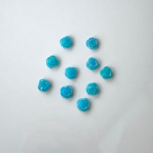 Embellissement roses bleues