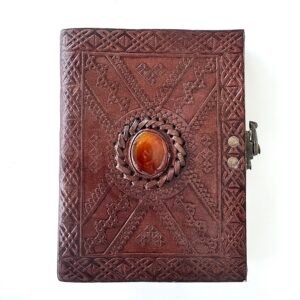 Carnet en cuir marron