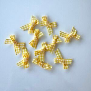 Embellissement nœuds vichy jaunes