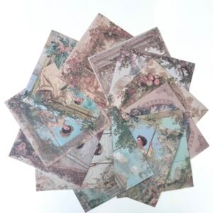 PAPIER 15X15 DAME ROMANTIQUE