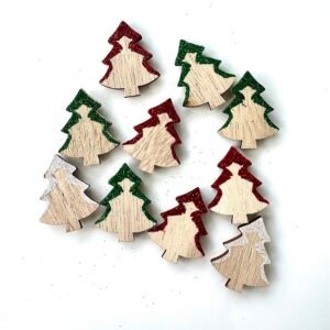 Sujet bois sapin à paillette