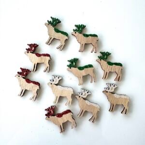 Sujet bois cerf à paillette