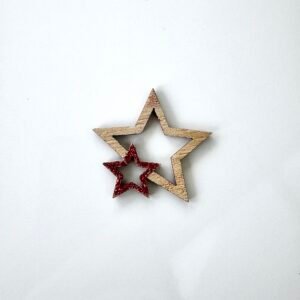 Sujet bois étoile à paillette