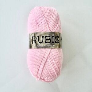 Pelote de laine rose poudrée