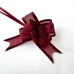 Embellissement nœud surprise bordeaux