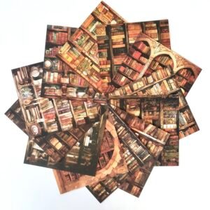 PAPIER 15X15 BIBLIOTHEQUE VINTAGE