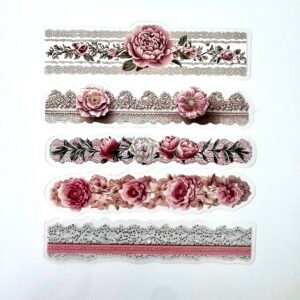 STICKERS RUBANS ROSES