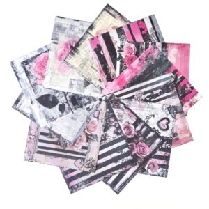 PAPIER 15X15 GOTHIQUE ROSE ET NOIR