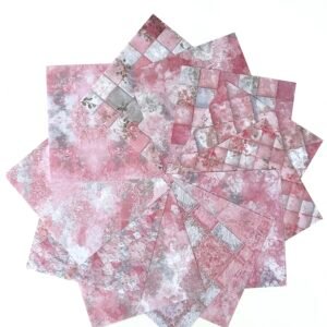 PAPIER 15X15 FLEURS ROSES