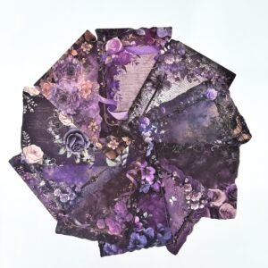 PAPIER 14X10 FLEURS VIOLETTES
