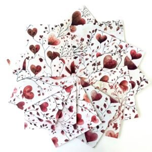 PAPIER 15X15 FLEUR EN CŒUR