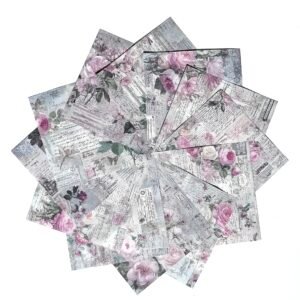 PAPIER 15X15 ROSE ET JOURNAL