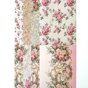 PAPIER 21X15 FLEURS BAROQUE